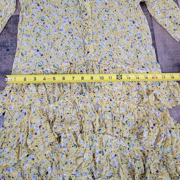Zadig & Voltaire Rebbie Goa Mini Dress Yellow Ditsy Floral No Size Tag Small - Picture 11 of 15